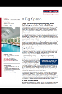 A Big Splash: Closed Cell SPF Meets the Challenge of an Indoor Pool in a Cold Climate