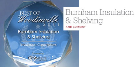 Burnham Insulation & Shelving Receives 2011 Best of Woodinville Award
