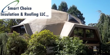 Aging Geodesic Dome Exterior Retrofitted by Smart Choice Insulation & Roofing