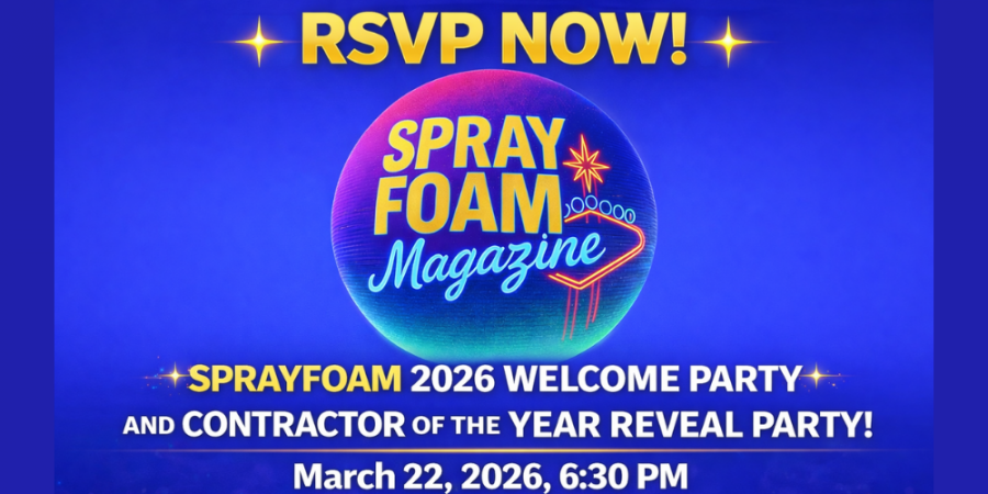RSVP for Spray Foam Magazine's 2026 Welcome Party & Contractor of the Year Reveal Party!