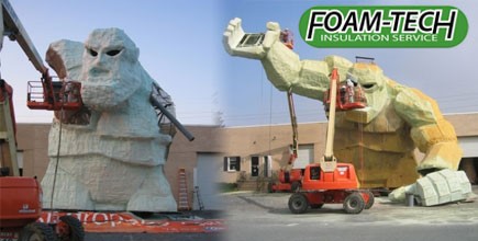 Closed-Cell Spray Foam Used to Create Dover's Monstrous Mascot