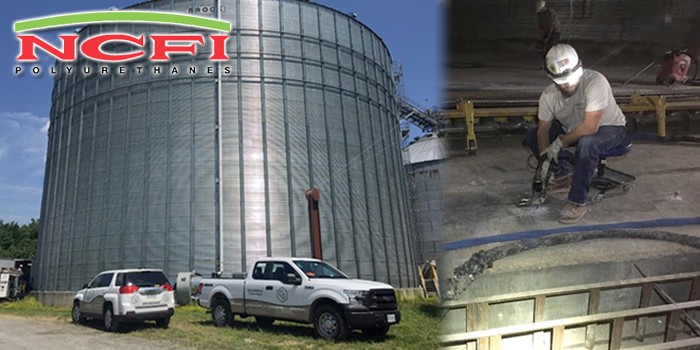 Grain Bin Settlement Problems Common to Concrete  Foundations Solved with NCFI’s Geotechnical Polyurethane Foam Technology