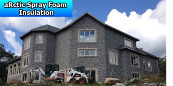 aRctic Spray Foam Insulates Cathedral Ceiling in Mansion at Porters Lake